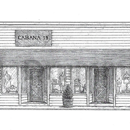 Pen and ink drawing of Cabana 19