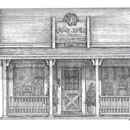 Pen and ink drawing of Gallery Jupiter